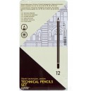 OŁÓWKI TECHNICZNE 12 SZT. METALOWE PUDEŁKO GRAND