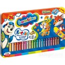 BAMBINO GRUBE KREDKI DREWNO 26 SZT. METALOWE OPAKOWANIE
